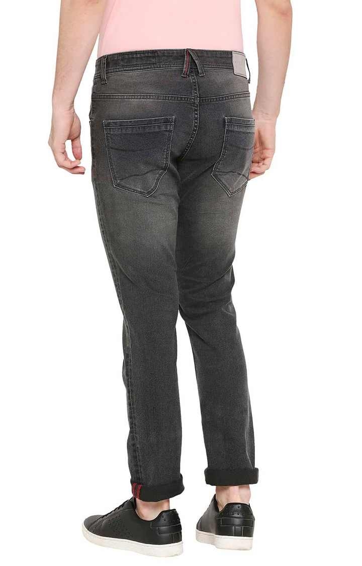 Basics | Men's Dark Grey Cotton Blend Solid Jeans 3