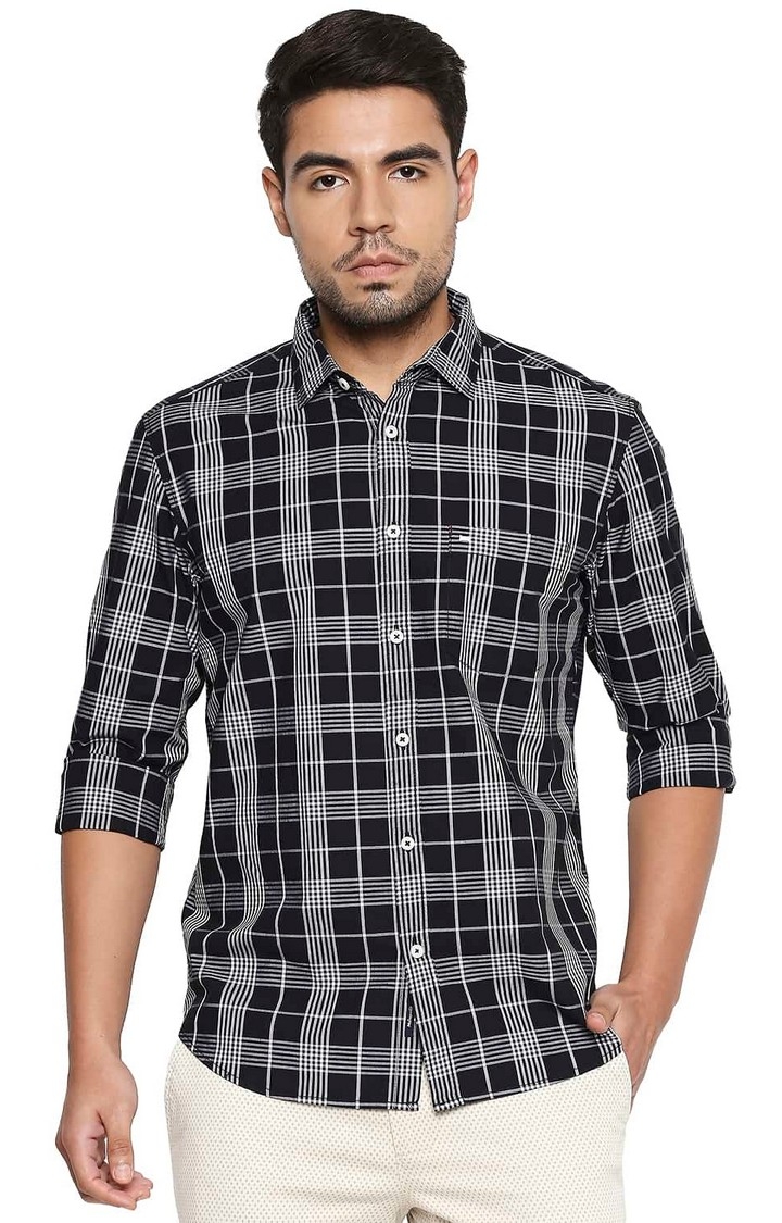 Basics | Black Checked Casual Shirts 0