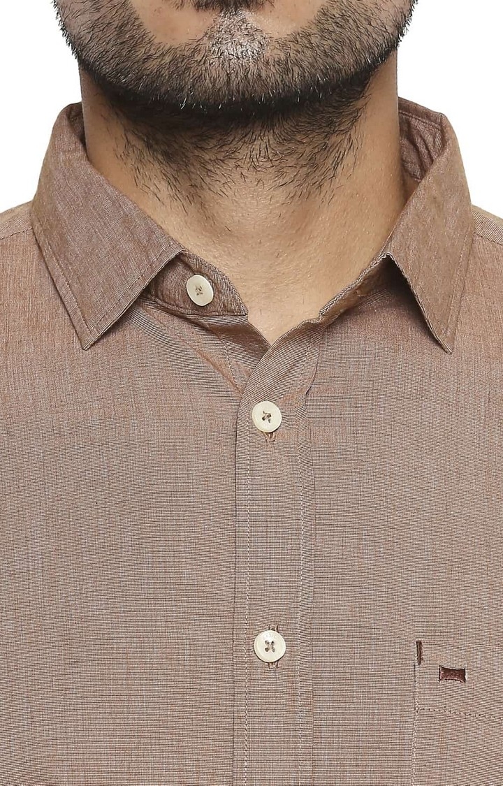 Basics | Brown Solid Casual Shirts 4