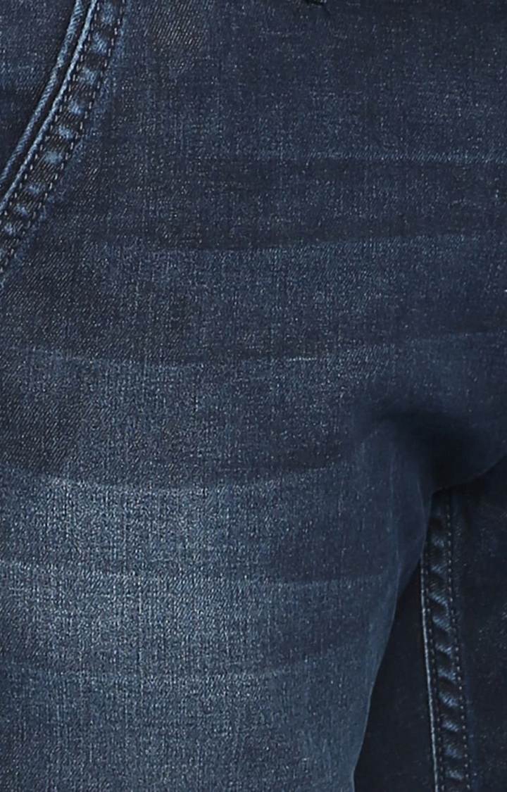 Basics | Men's Navy Cotton Blend Solid Jeans 3
