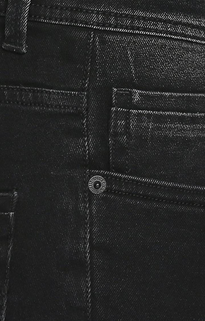 Basics | Men's Black Cotton Blend Solid Jeans 4
