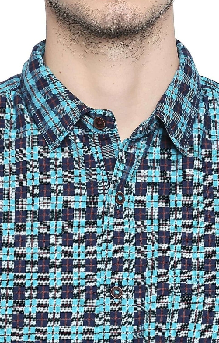 Basics | Blue Checked Casual Shirts 4