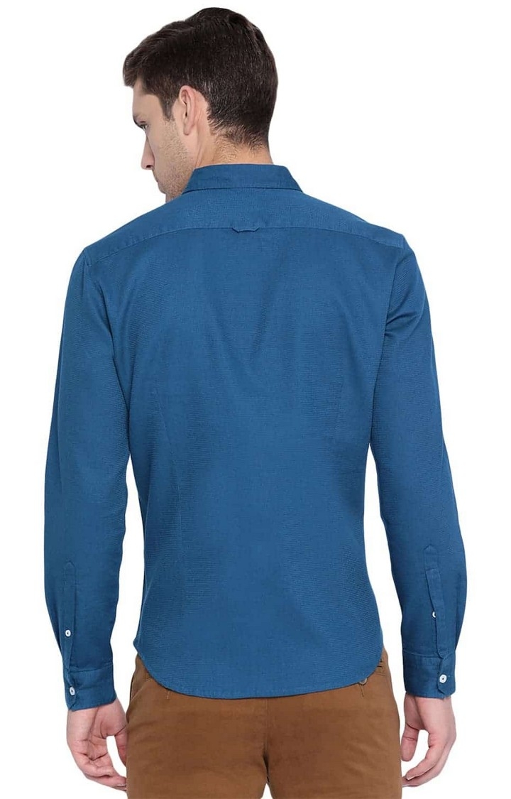 Basics | Blue Solid Casual Shirts 3