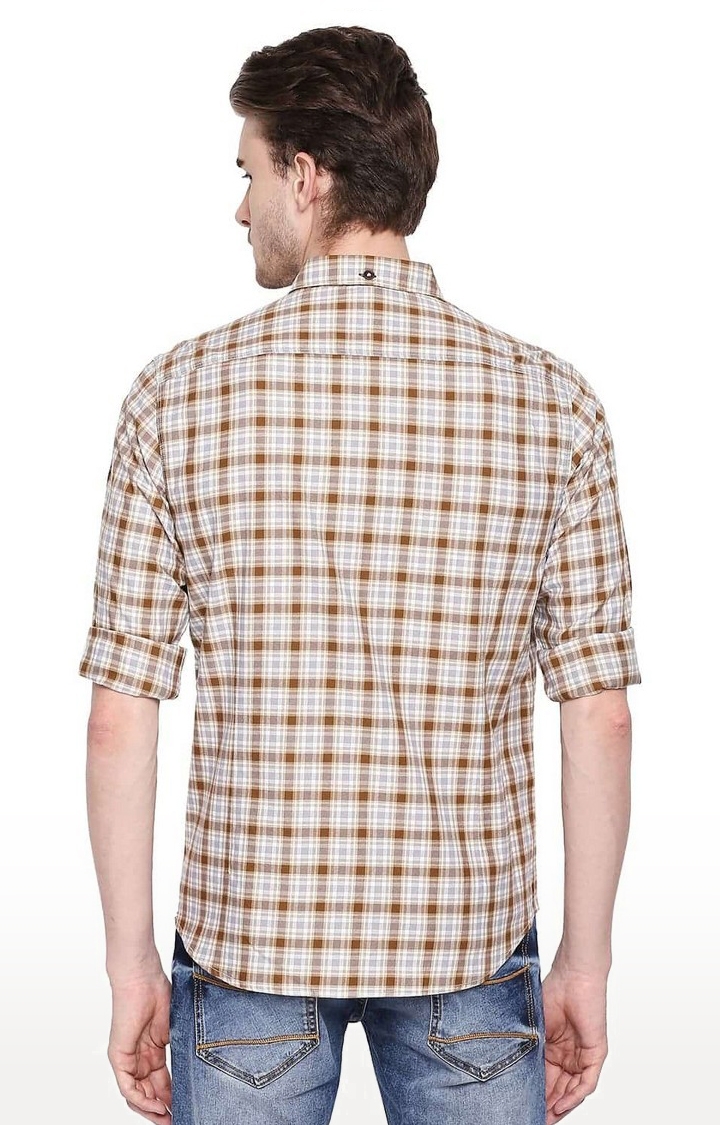 Basics | Brown Checked Casual Shirts 0