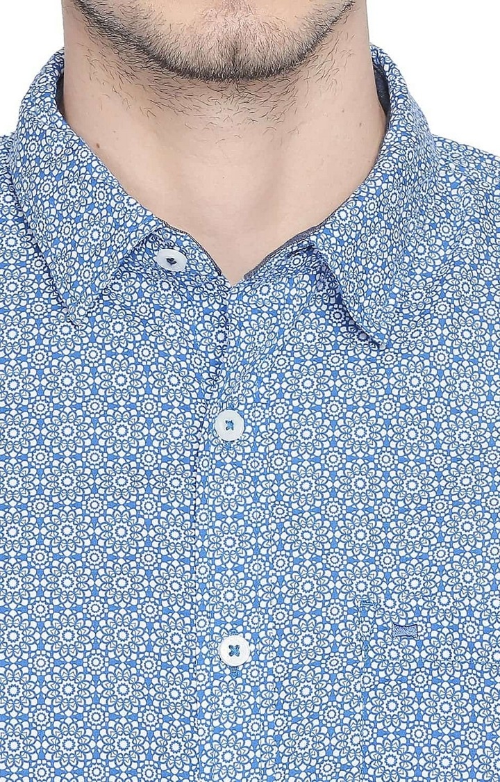 Basics | Blue Printed Casual Shirts 4
