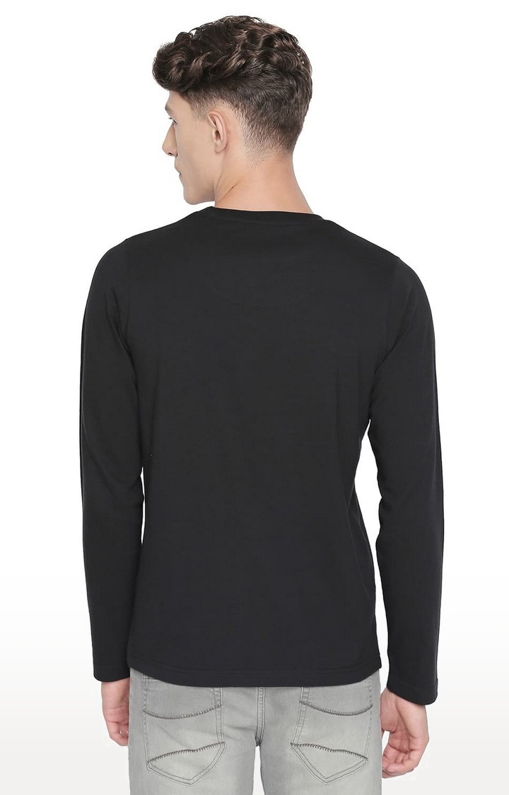 Basics | Men's Black Cotton Solid T-Shirt 1