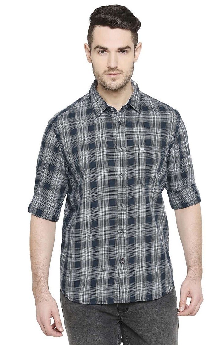 Basics | Grey Checked Casual Shirts 0