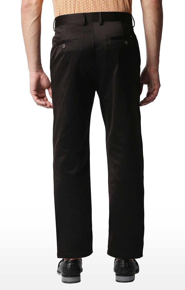 Basics | Men's Brown Cotton Blend Solid Trouser 2