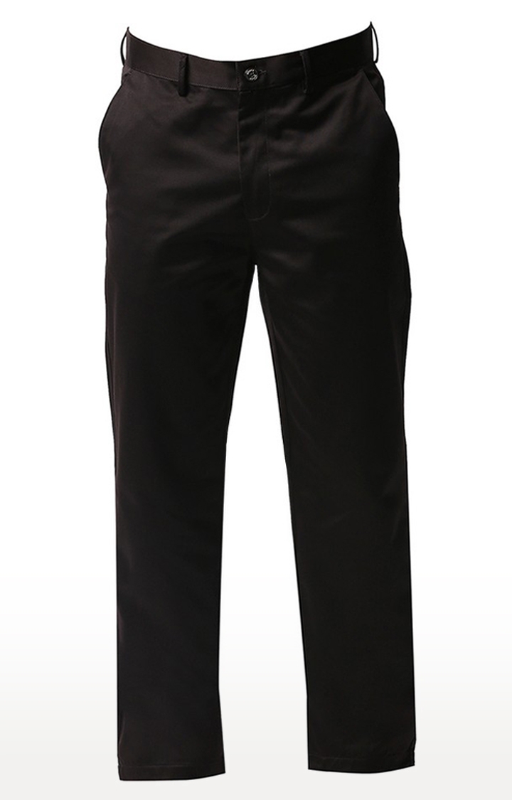 Basics | Men's Brown Cotton Blend Solid Trouser 3
