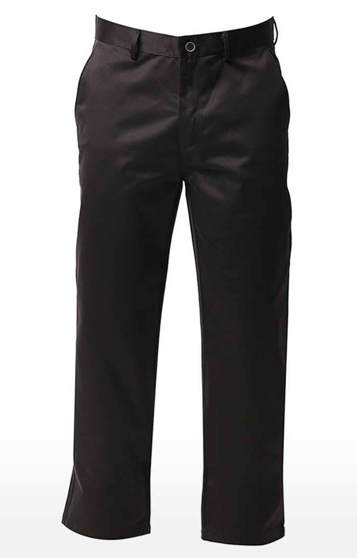 Basics | Men's Black Cotton Blend Solid Trouser 2