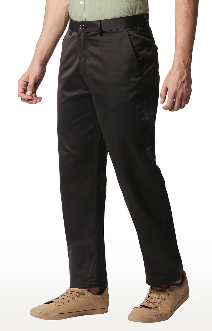 Basics | Men's Black Cotton Blend Solid Trouser 0