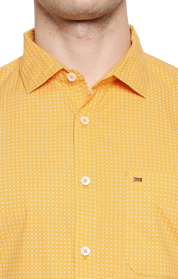 Basics | Orange Printed Casual Shirts 4