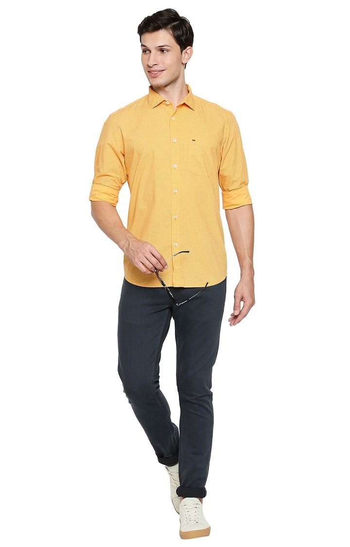 Basics | Orange Printed Casual Shirts 1