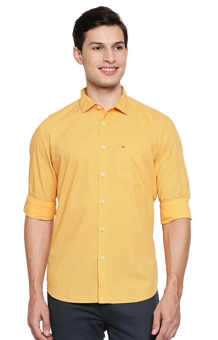 Basics | Orange Printed Casual Shirts 0