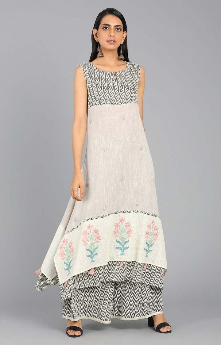 Grey - Unstitched Plain Cotton Kurta Material (2.6M) 49 main image 1