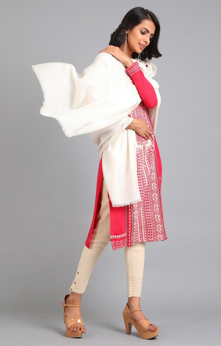 White Cotton Blend Dupatta