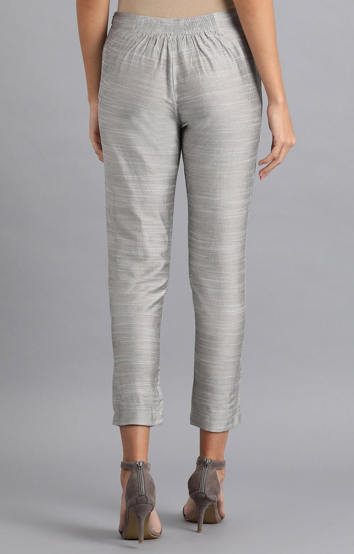 Kyo The Brand high waisted metallic pants in silver | ASOS