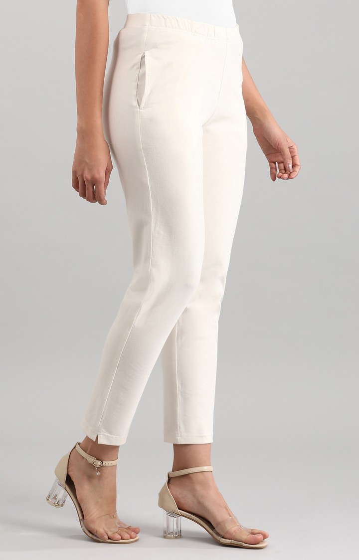 Aurelia Off-White Cotton Pants