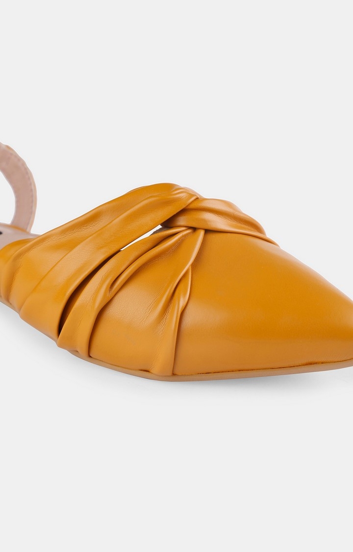 Aurelia | Aurelia Mustard Pointed Toe Solid Flat 3