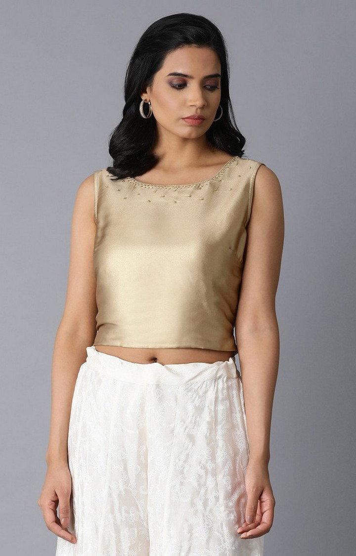 W Golden Crop Top