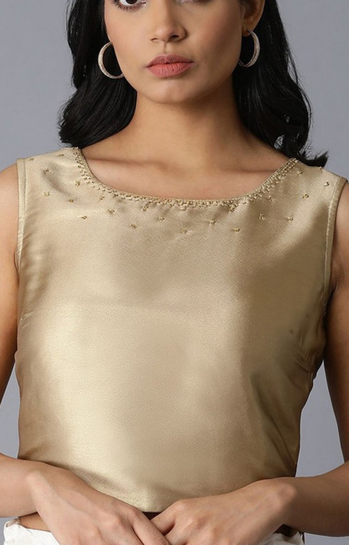 W Golden Crop Top