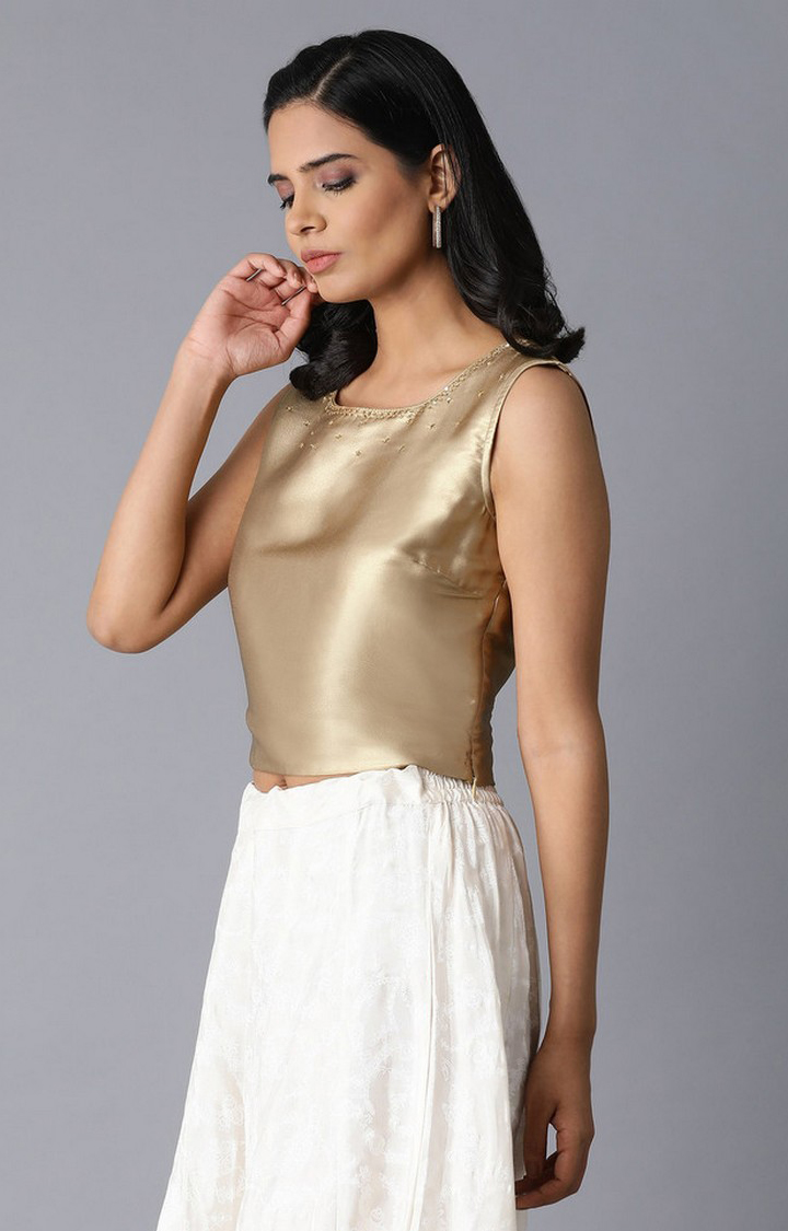 W Golden Crop Top