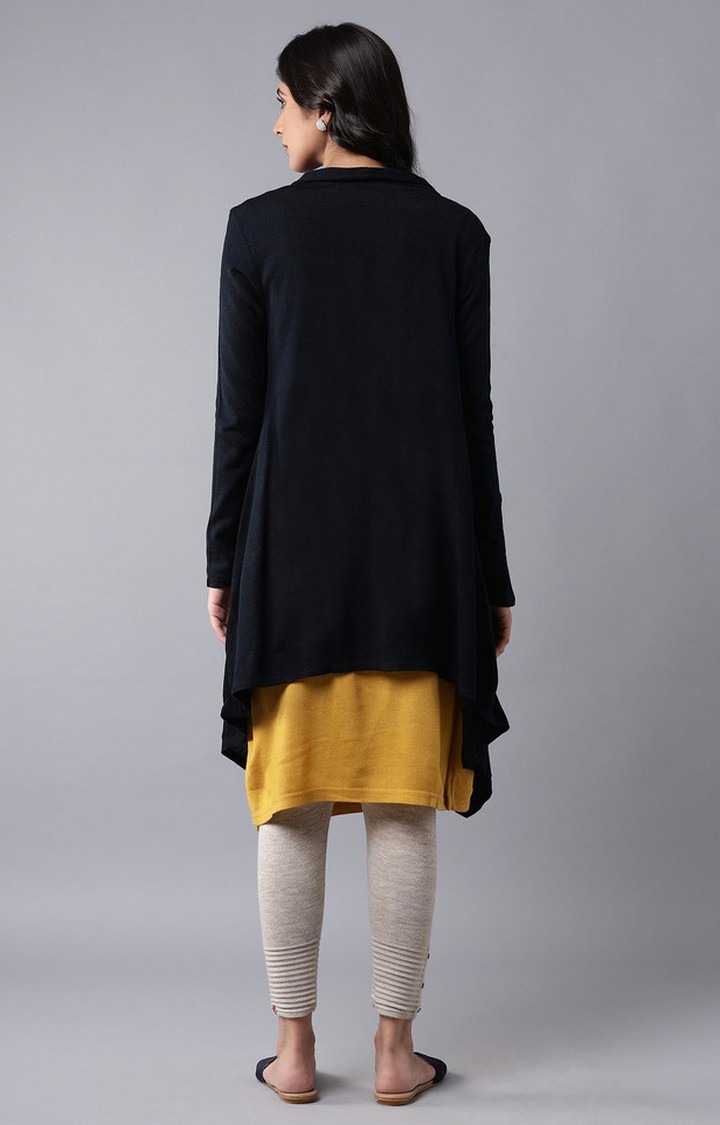 W Blue Soft Acrylic Cardigan