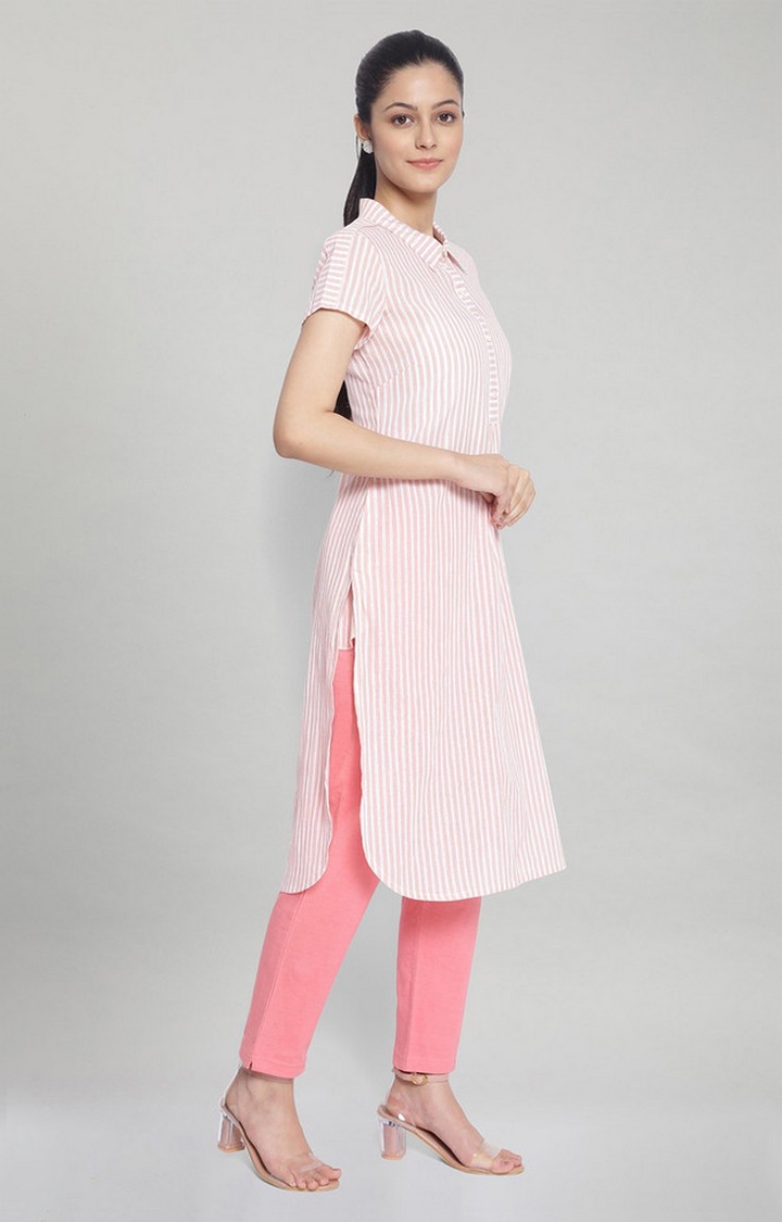 Aurelia | Women's Pink Cotton Tie Dye Kurtas 2
