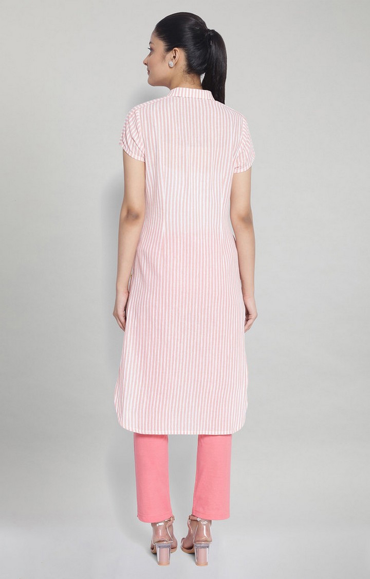 Aurelia | Women's Pink Cotton Tie Dye Kurtas 3