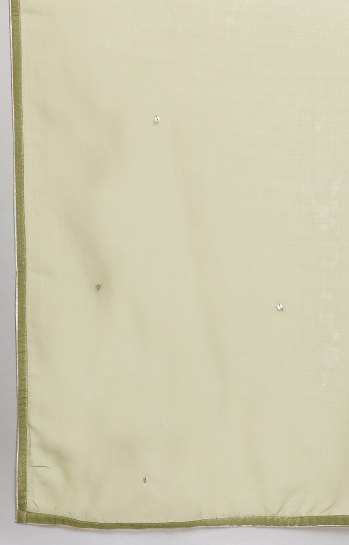 Women's Green Nylon Dupatta