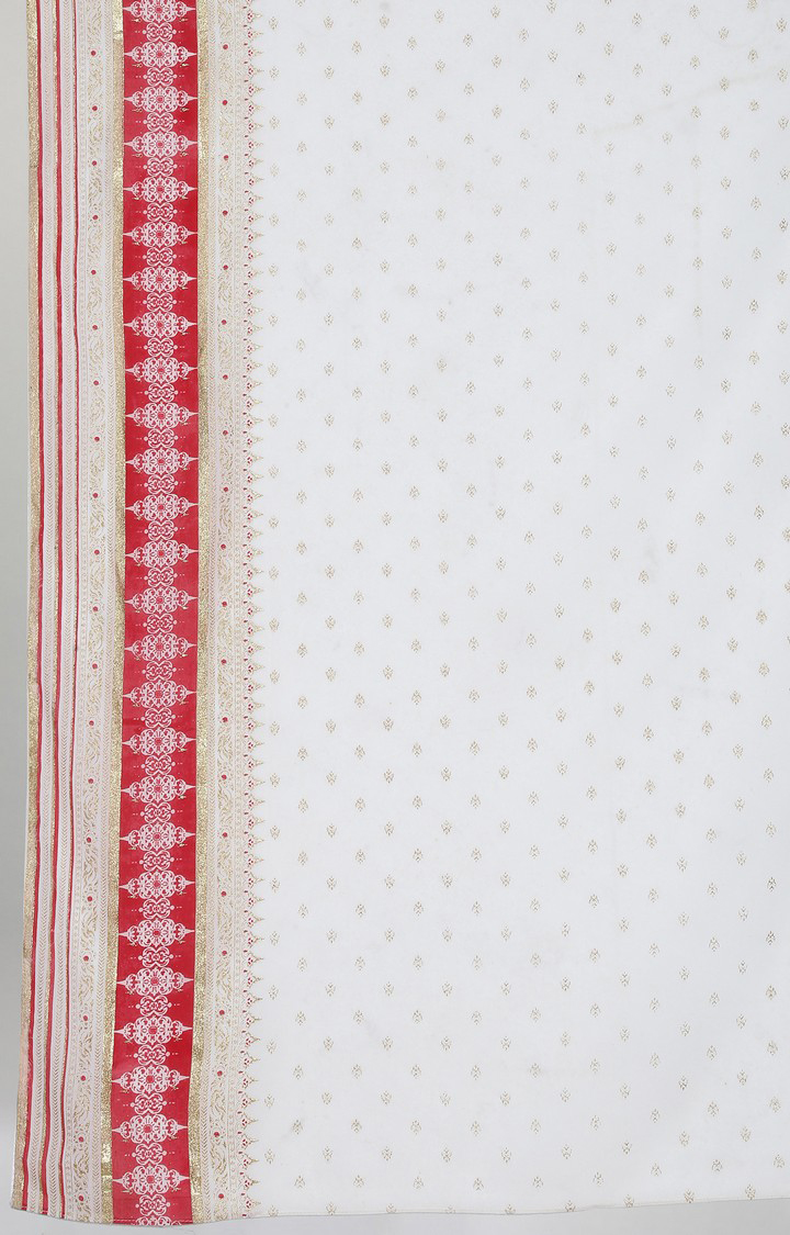 White Printed Polyester Dupatta