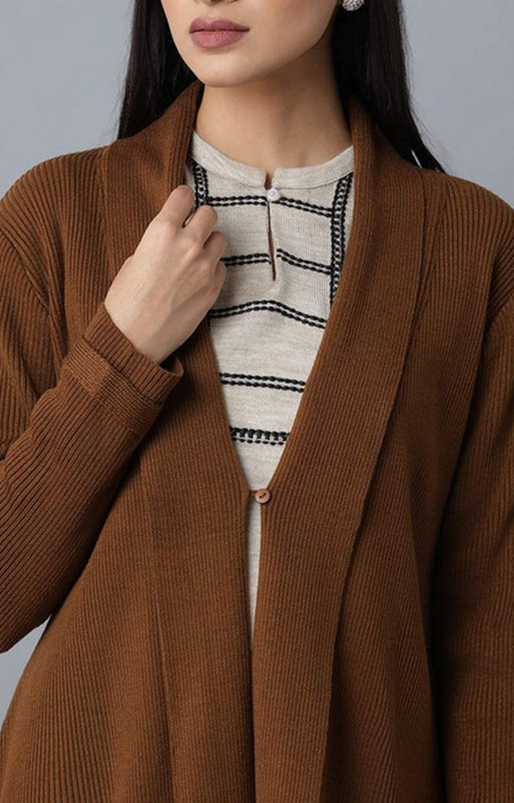 W Pumpkin Orange Cardigan
