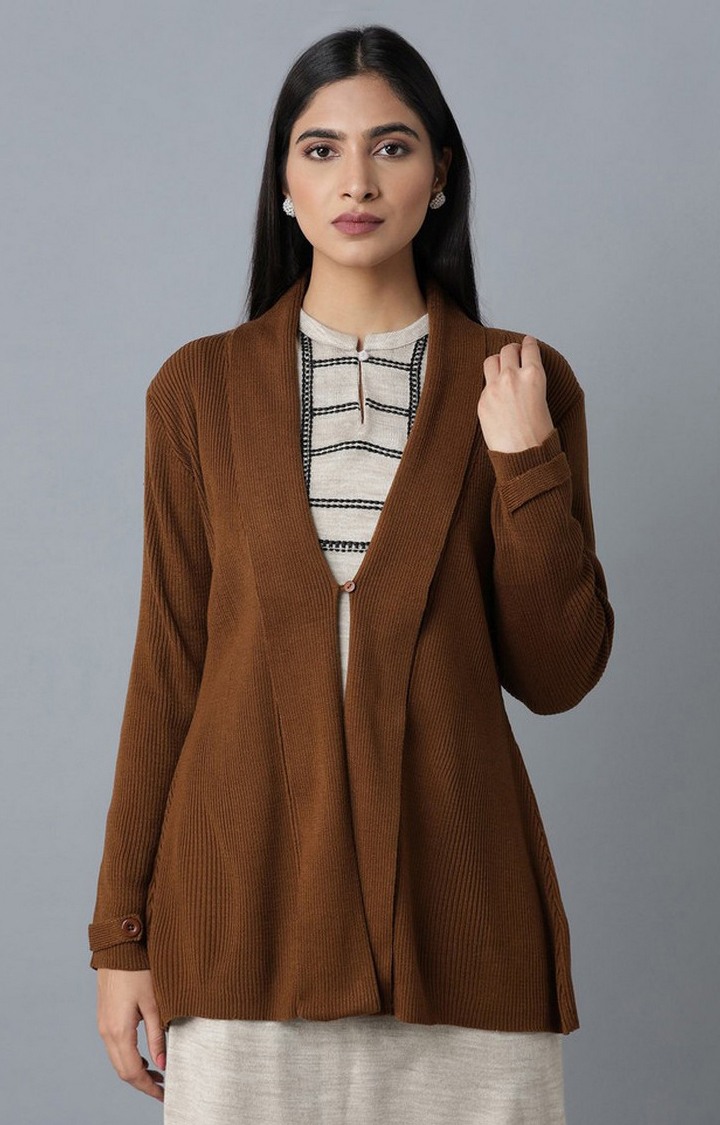W Pumpkin Orange Cardigan