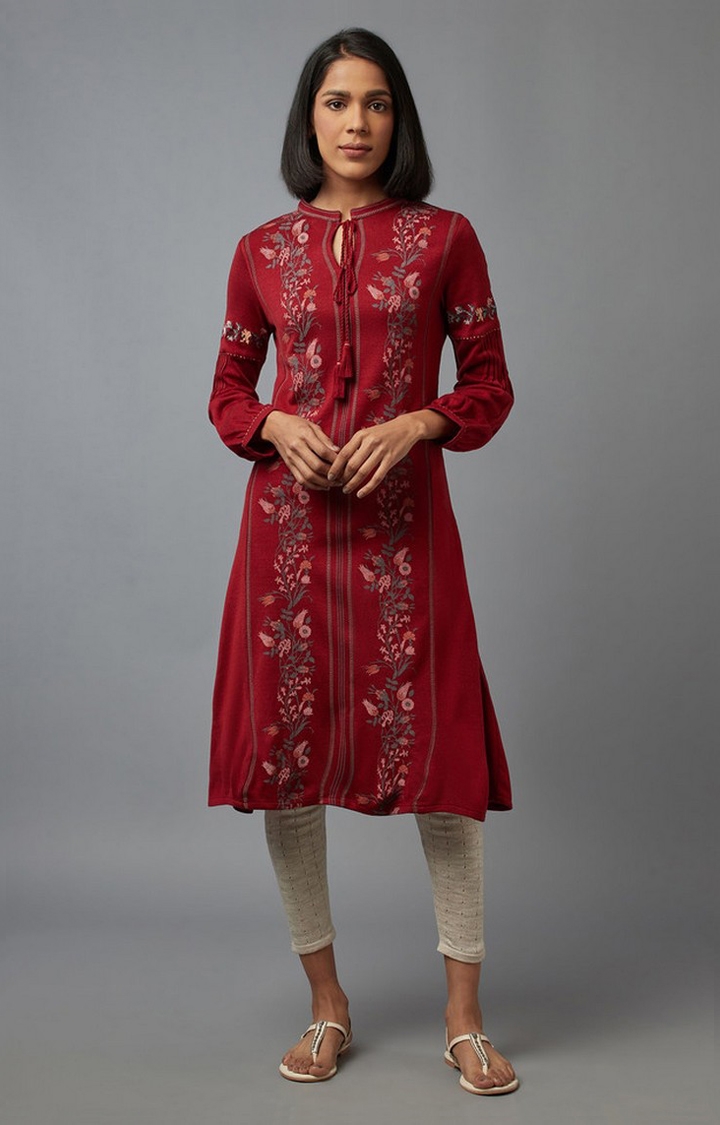 Designer winter woolen kurti with plazzo set(free size) - SAMMYCO - 4190709