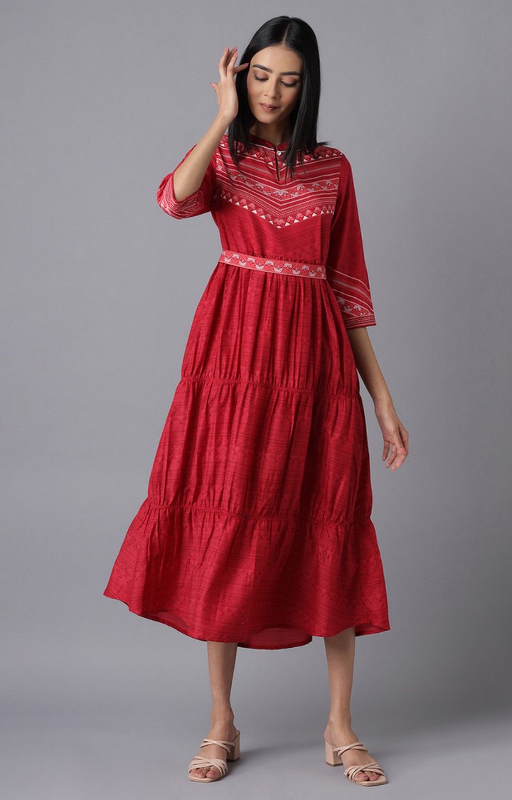 Aurelia | Women's Red Polyester Dresses 0