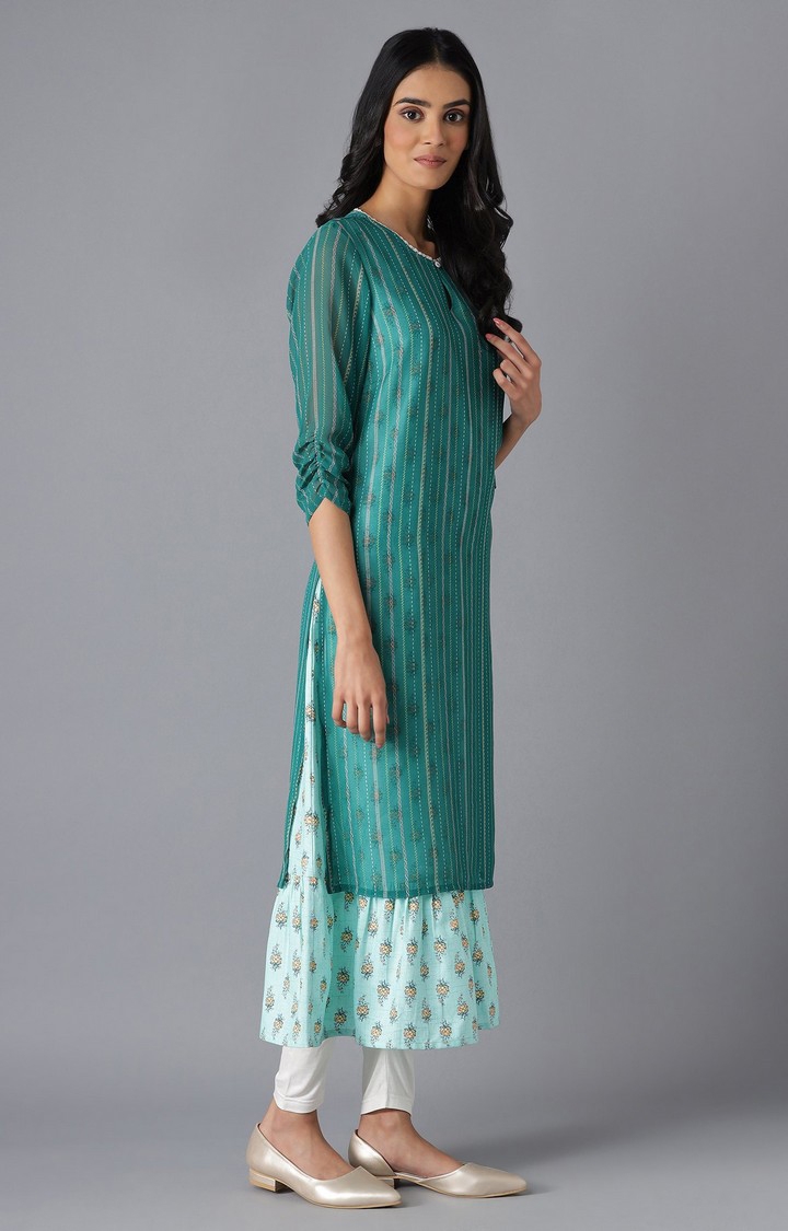 Aurelia | Green Printed Ethnic Gowns 2