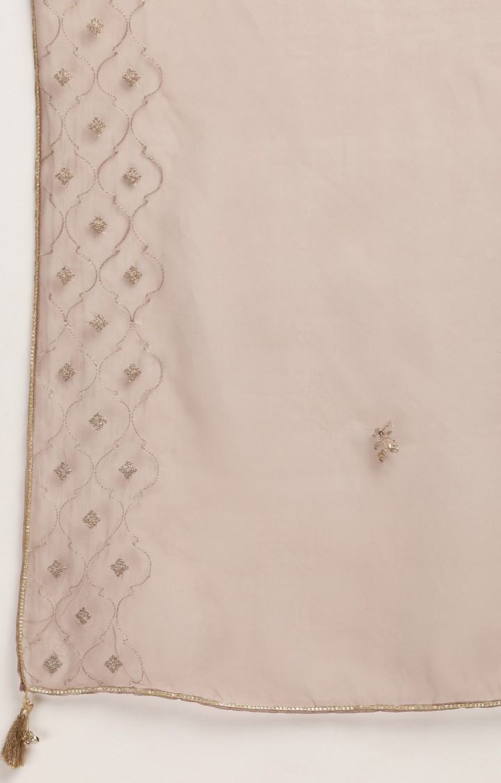 Brown Silk Organza Drape