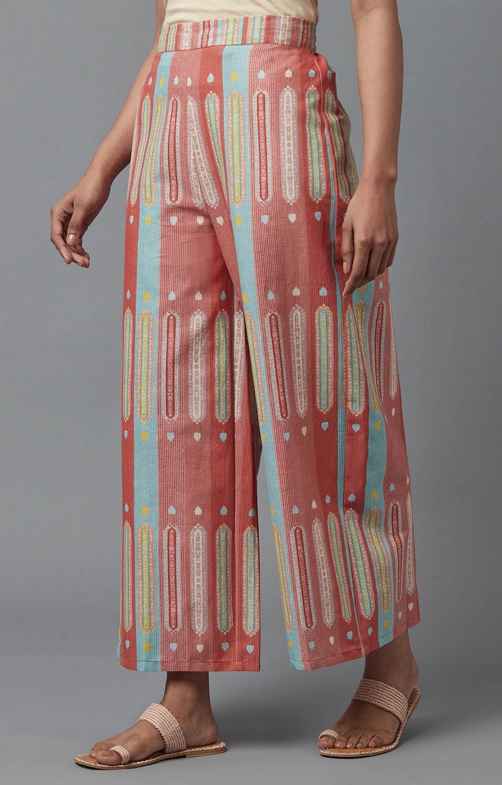 W | Women's Multi Cotton Blend Geometrical Trousers 2