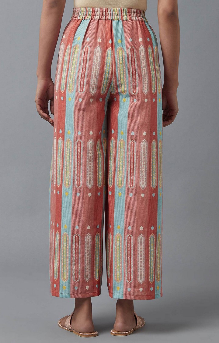 W | Women's Multi Cotton Blend Geometrical Trousers 4