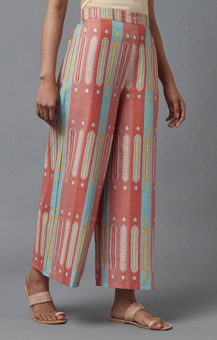 W | Women's Multi Cotton Blend Geometrical Trousers 3