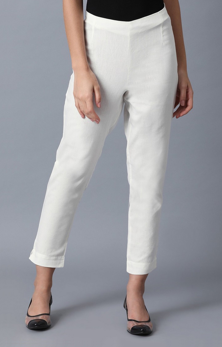 Buy Ukal Women Regular Fit White Cotton Blend Pajama Trousers Lounge Pants  Sleepwear Bottoms at Amazon.in