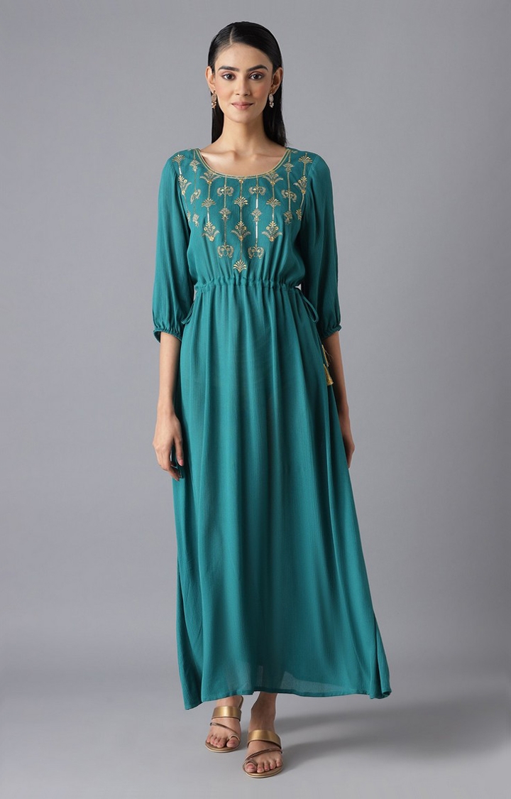 Aurelia | Women's Green Viscose Gowns 0