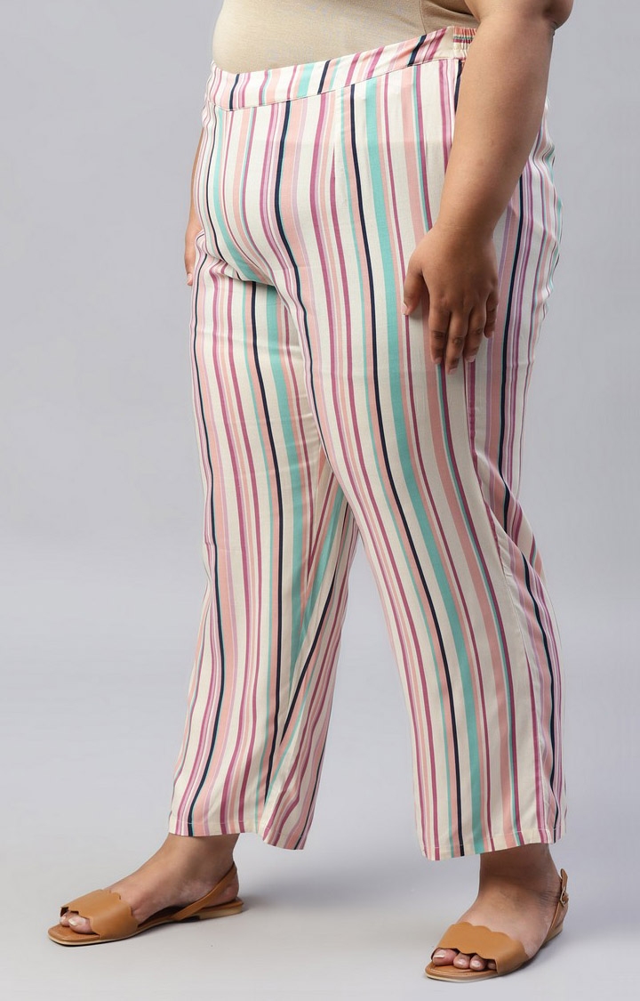 Buy INFISPACE Women High Waisted Blue Striped Palazzo Trouser Pants for  Formal/Casual wear with Pockets (Free Size, Upto 34 inches) at Amazon.in