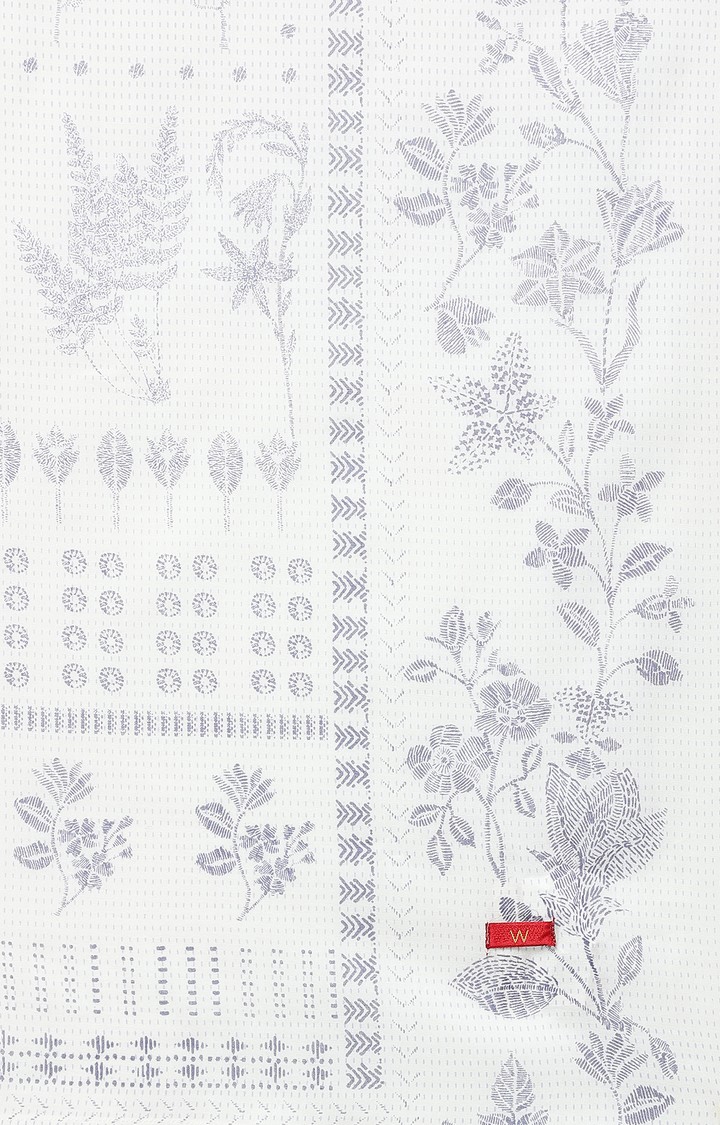 W | White Cotton Printed Dupatta 3