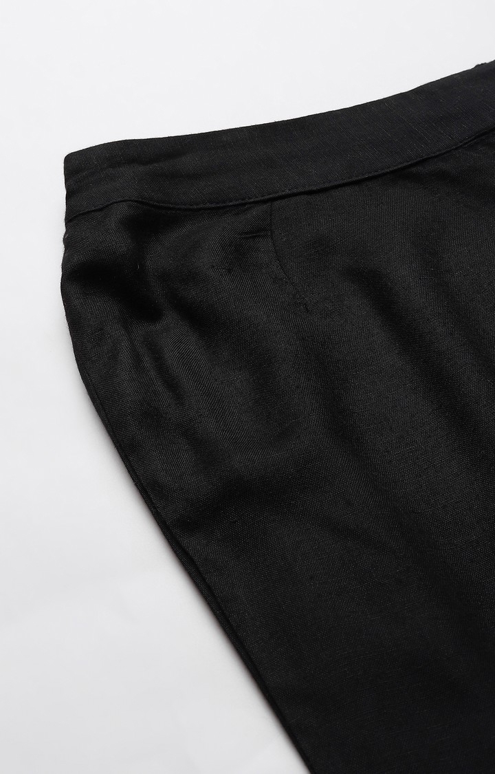 W | Women's Black Rayon Solid Trousers 6