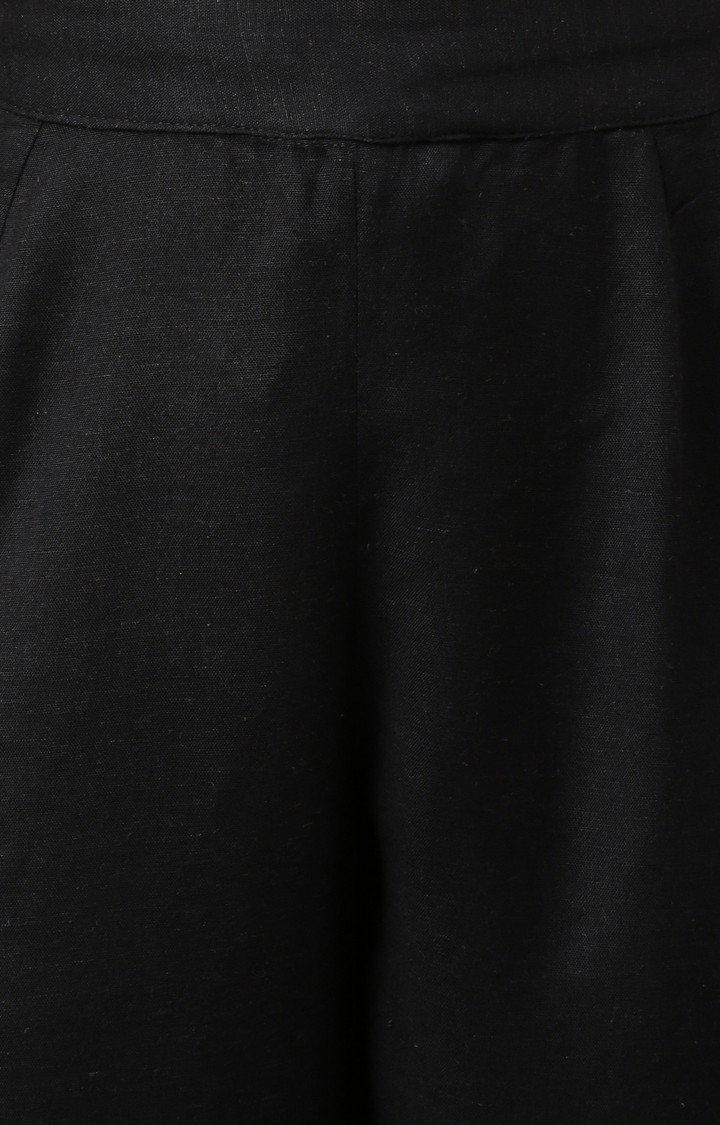 W | Women's Black Rayon Solid Trousers 8