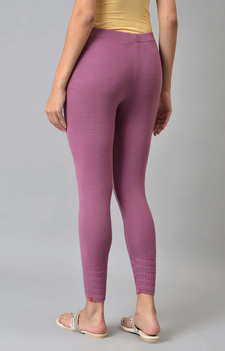 Buy W Solid Acrylic Regular Fit Womens Leggings