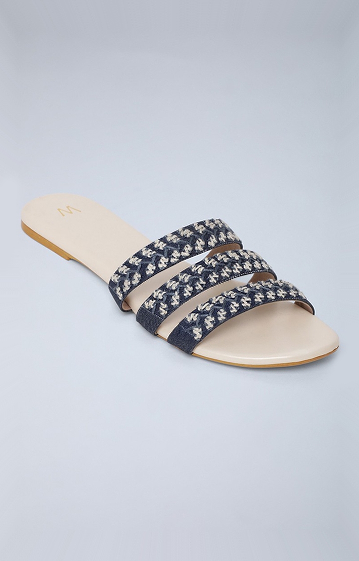 W | Round Toe Embroidered Flat 0