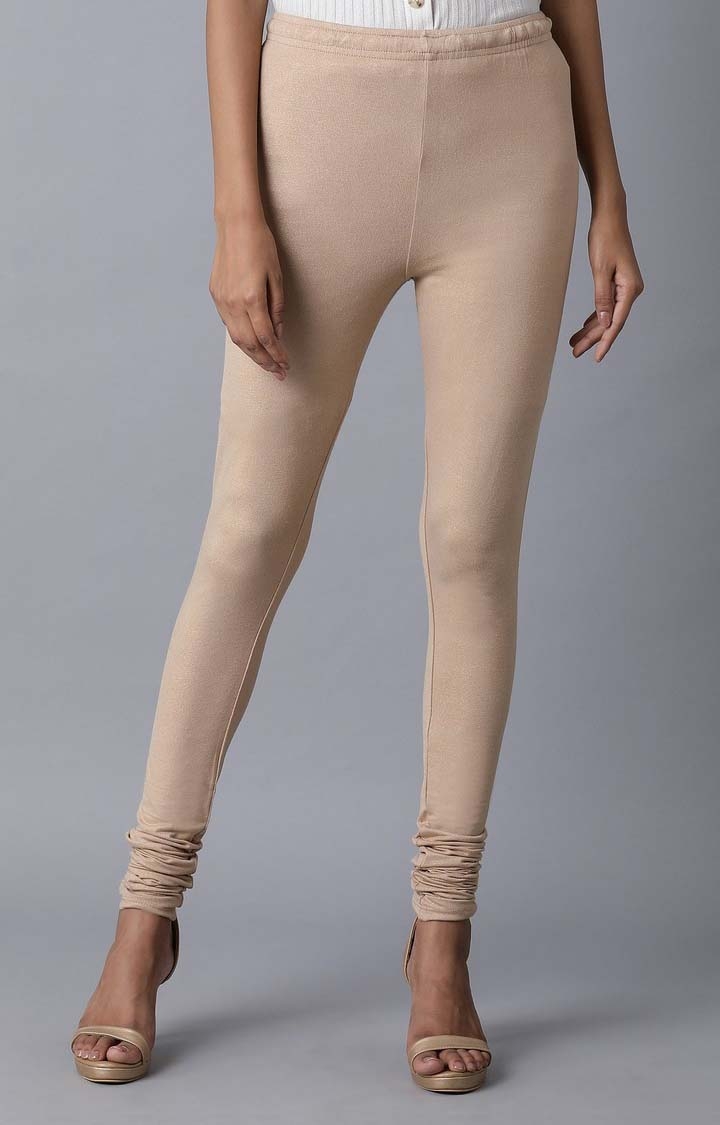 Buy W Women Peach Coloured Churidar Leggings - Leggings for Women 415428 |  Myntra