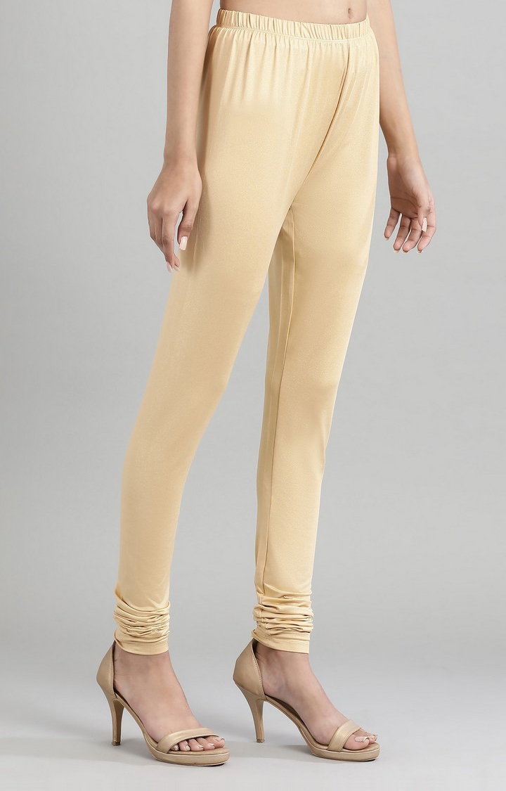 Aurelia | Women's Gold Polyester Printed Leggings 3